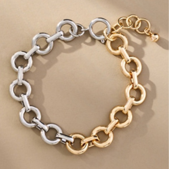 Anthropologie Jewelry - Anthropologie Mixed Metal Link Bracelet